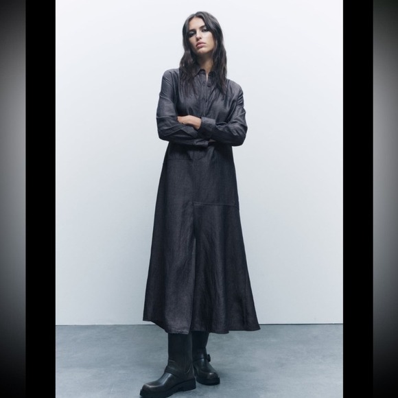 ZARA LINEN BLEND SHIRT DRESS ZW COLLECTION - SIZE XS and S - BRAND NEW WITH TAG - Picture 10 of 13